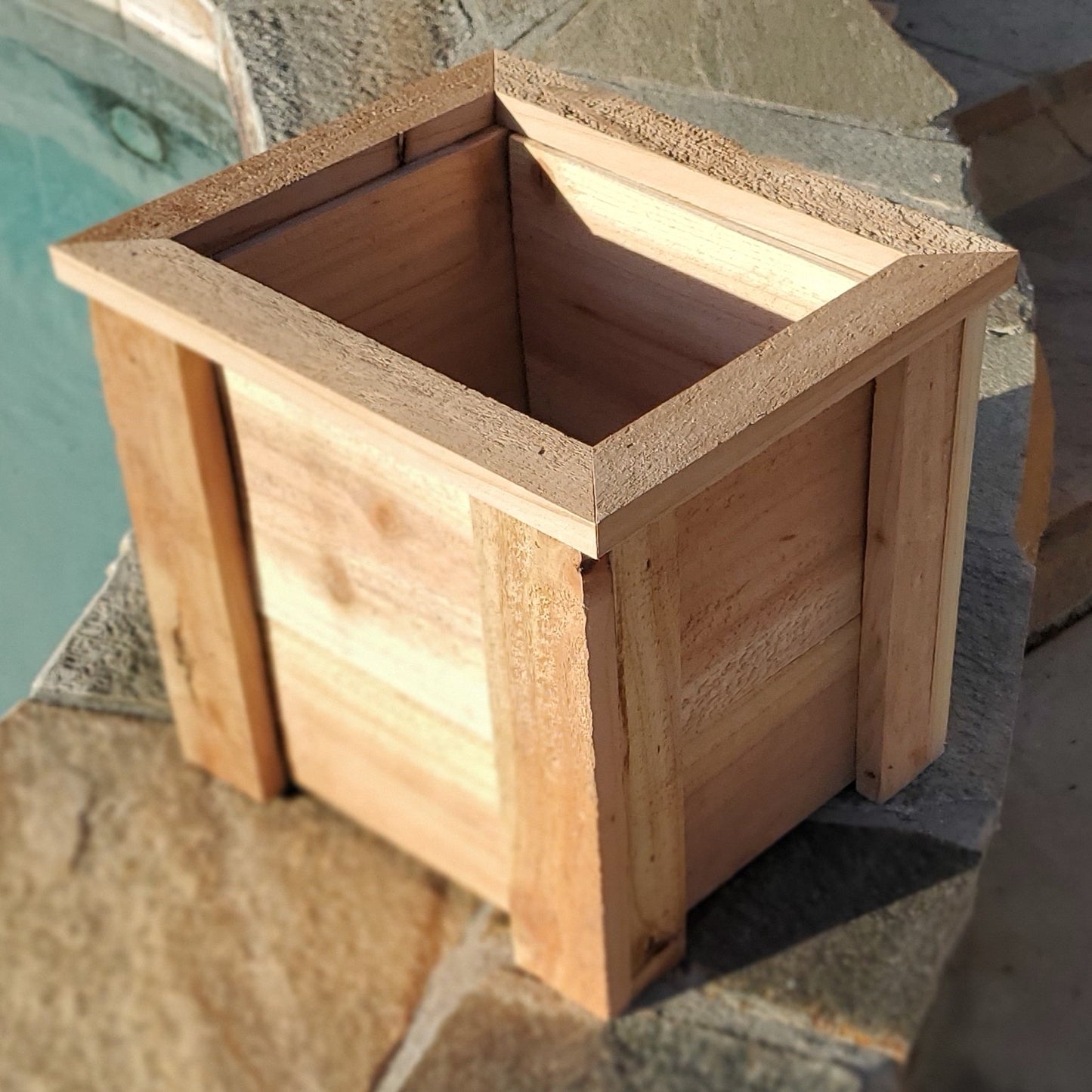 Small Cedar Planter Box - Handmade 11"x9" Western Red Cedar Wood