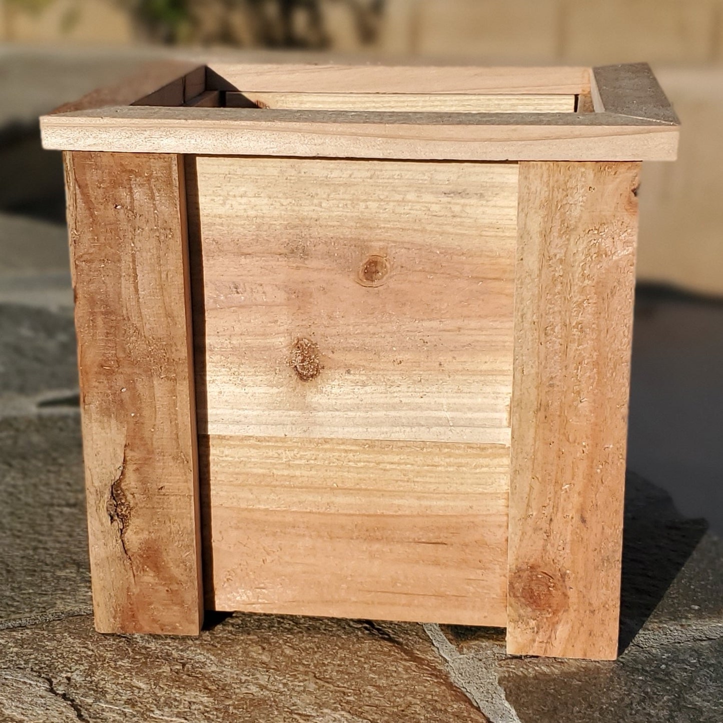 Small Cedar Planter Box - Handmade 11"x9" Western Red Cedar Wood
