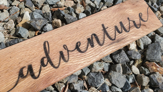 "adventure" sign - Approx. 12 inches Long - Reclaimed Hardwood