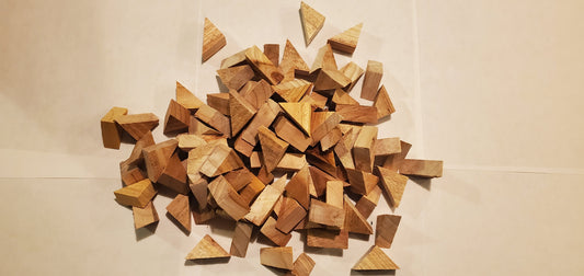 Scrap Cedar Wood Triangles, Small Craft Pieces, Over 7 Ounces