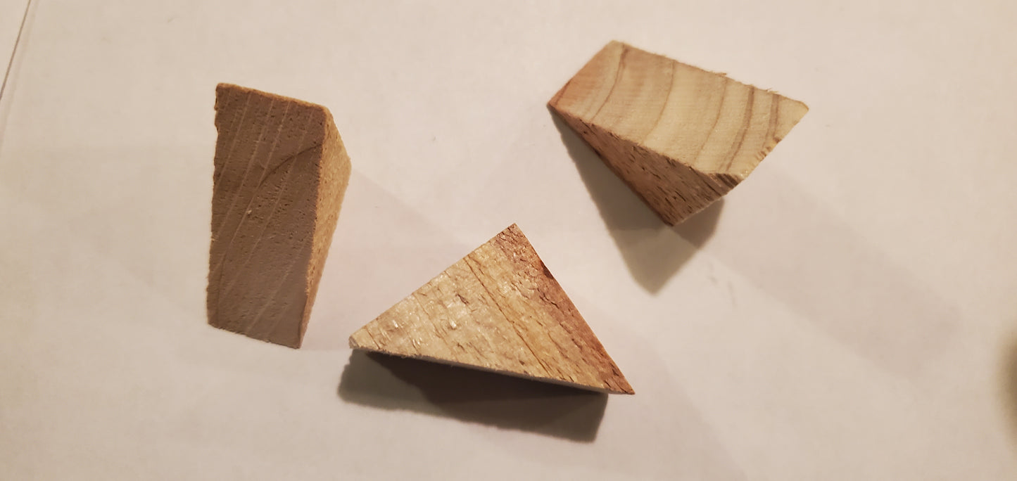 Scrap Cedar Wood Triangles, Small Craft Pieces, Over 7 Ounces