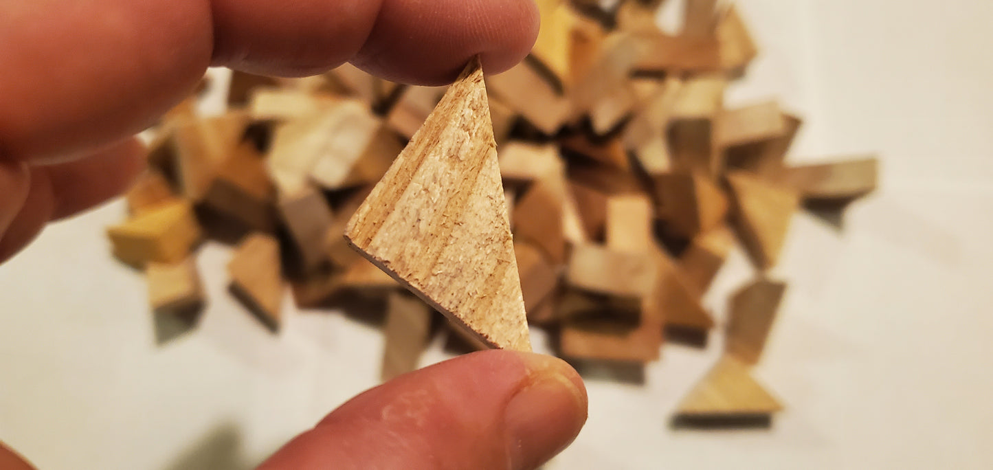 Scrap Cedar Wood Triangles, Small Craft Pieces, Over 7 Ounces