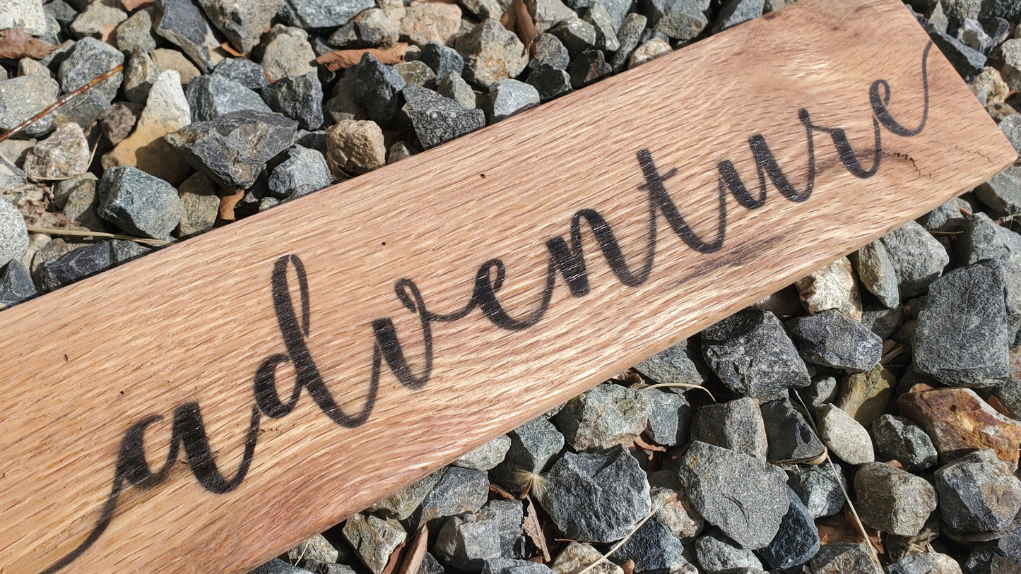 "adventure" sign - Approx. 12 inches Long - Reclaimed Hardwood