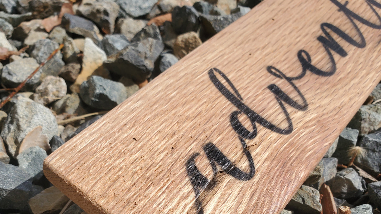 "adventure" sign - Approx. 12 inches Long - Reclaimed Hardwood