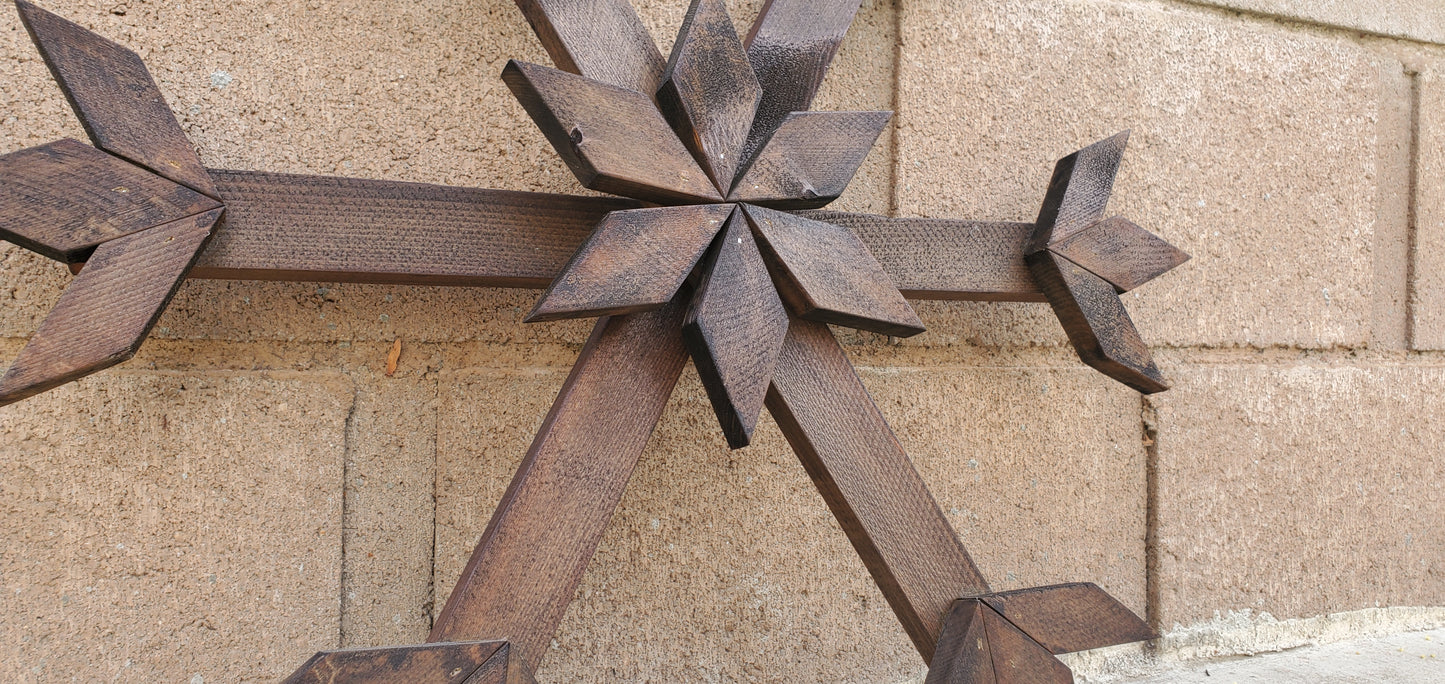 Reclaimed & Stained Wooden Snowflake