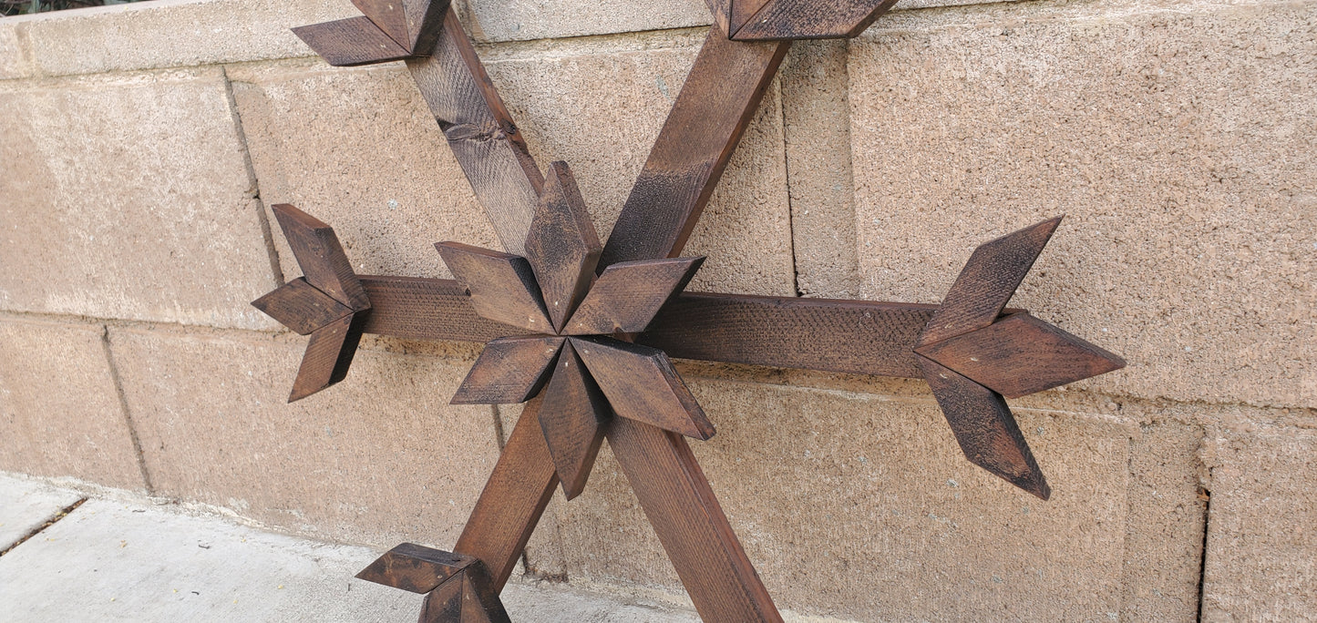 Reclaimed & Stained Wooden Snowflake